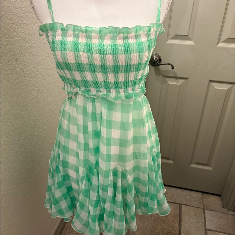 Green Gingham Women's Dress